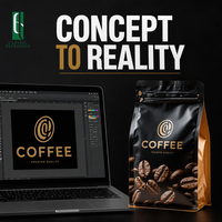 Sacs à café personnalisés imprimés 250g 500g 1kg, étanches, à fond plat, avec valve et fermeture éclair, en aluminium blanc, pour gelée et autres aliments