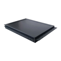 Moniteurs LCD à support de boîtier métallique de 15 pouces, ports DVI HMI VGA, écrans tactiles USB avec bouton de commande OSD