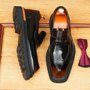 Zapatos Formales de Hombre de Cuero con Plataforma, Estilo Casual de Negocios, Tallados a Mano en Gran Bretaña, Modelo Más Reciente de 2026, Más Vendidos - Product Image 1