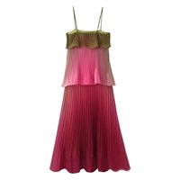 Robe midi dégradée superposée à bretelles SHENZHU pour femme, nouvelle collection 2026, style décontracté et élégant, robe chic sans manches pour femme.