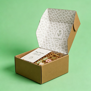 Caja de Cartón Corrugado Kraft de Alta Calidad con Cierre Automático, Impresión de Logotipo Personalizado, Laminación Mate, para Regalos de Boutique, Ecológica - Product Image 1