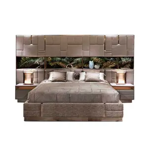 Kf Casa 180*200 부드러운 패브릭 킹 사이즈 침실 침대 럭셔리 이탈리아 디자인 침실 가구 현대적인 스타일 책장 헤드 보드 침대
