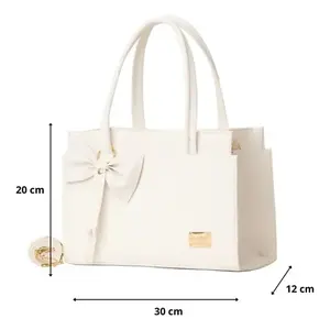 Bolso Bandolera Blanco para Mujer Fana Corina M3888, Forma de Almohada, Decoración con Lazo, Elegante, para Bodas y Uso Diario - Product Image 3