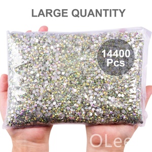 Strass en verre de haute qualité SS3-SS50, non thermocollants, cristal AB, à dos plat, pour la décoration des ongles - Product Image 4