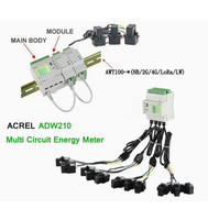 Medidor de Potencia Multi-Loop IoT Acrel ADW210 con CT de Núcleo Dividido, 4 Circuitos, 4G LORA WIFI para Retrofit de Gabinetes