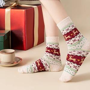 Chaussettes tubulaires créatives d'automne-hiver, style européen et américain, pour le Nouvel An, <span class=keywords><strong>Noël</strong></span>, bonhomme <span class=keywords><strong>de</strong></span> neige, Père <span class=keywords><strong>Noël</strong></span>, tricotées, chaussettes <span class=keywords><strong>de</strong></span> printemps - Product Image 2