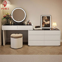 Coiffeuse de haute qualité sélectionnée, design rétractable et flexible, rangement de grande capacité, coiffeuse intégrée