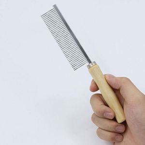 Peine de Metal con Mango de Madera para el Cuidado y Limpieza de Mascotas, Herramienta para Eliminar Pulgas en Perros y Gatos - Product Image 1