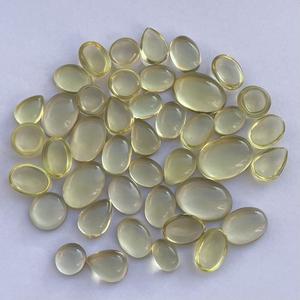 Jewel Creation - Cabujón Ovalado Liso de Cuarzo Limón Natural Amarillo de 10 mm, 20 mm, 30 mm, Gema Calibrada Certificada por IGI - Product Image 1