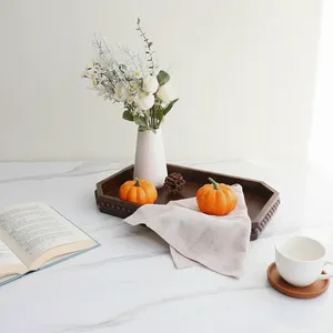 Vassoio di Servizio in Legno con Perline, Vassoio Decorativo Rustico per Centrotavola, Vassoi in Legno per Arredamento Casa <span class=keywords><strong>Halloween</strong></span> - Product Image 5