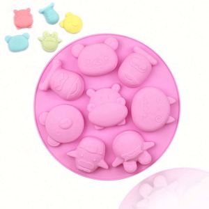 Moule à gâteau en forme d'hippopotame et de vache, moule pour la fabrication de savon, moule en silicone pour bougies et résine, échantillon gratuit d'usine, OEM/ODM - Product Image 1