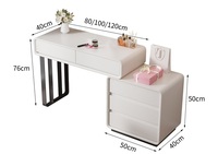 YOUTAI Nouvelle Arrivée Ensemble Coiffeuse Moderne de Luxe Blanc avec Miroir Lumineux pour Chambre à Coucher