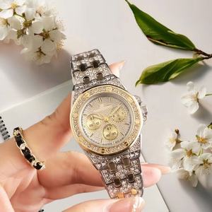 Reloj Cronógrafo de Lujo para Hombre 2026, con Diamantes, Correa Dorada, Reloj de Pulsera de Moda, Marca con Logotipo - Product Image 3