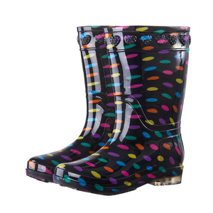 QF1 PVC-Gummistiefel Gumbots Gartenhandschuhe Dämpfende Mittelhohe Unisex Allwetter Wasserdichte Schutzausrüstung Welly Händler - Product Image 5