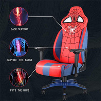 Fauteuil inclinable ergonomique en cuir PU personnalisé Spider Man pour jeux d'ordinateur Chaises de jeu de course Silla Gamer