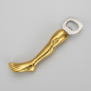 ที่เปิดขวดโลหะรูปขาทองเหลืองที่เปิดขวดสีทองและสีเงินสำหรับอุปกรณ์บาร์เครื่องครัว - Product Image 1