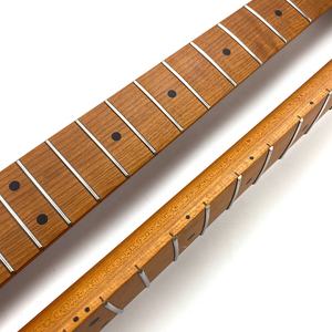 Mástil de Guitarra Vintage de 22 Trastes con Acabado Satinado Personalizado de 25.5 Pulgadas, Estilo TE TL, de Arce Tostado con Diapasón de Arce - Product Image 3