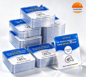 50 Pezzi/Scatola Supporto da Tavolo in Acrilico da 12 cm per Carte NFC Business e Recensioni - Carte NFC per Recensioni con Funzione Tap to Review - ODM - Pronto per la Spedizione - Disponibile - Product Image 3