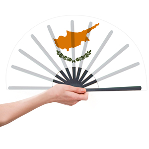 Abanicos Plegables de Bambú con la Bandera de Chipre al por Mayor, Abanico de Mano para Carnaval, Boda, Festival, Fiesta, Agencia de Viajes - Product Image 4