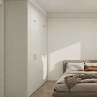Armoire d'angle sur mesure pour chambre à coucher, armoire moderne à 3 portes, armoire intégrée, meuble de rangement pour vêtements