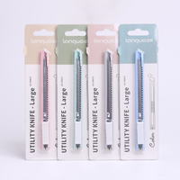 Coupeur de couteau utilitaire coulissant personnalisé de 13.5cm aux couleurs Morandi Nouveau design pour l'art et l'artisanat Emballé sous blister