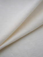 Tissu satiné blanc nacré 70 % lin 30 % viscose, largeur 150 cm, vendu au mètre pour la confection de robes, trench-coats et vestes
