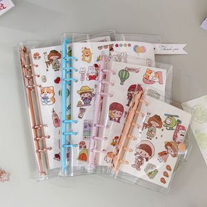 Carnet de notes rechargeable en PVC coloré transparent avec reliure à boucle, format A5/A6/A7, sans logo/design graphique - Product Image 3