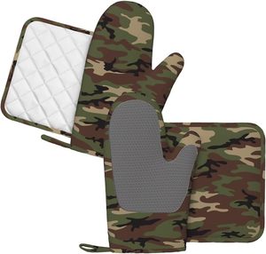 Ensembles de maniques de four et de protège-plats personnalisés/en gros, protège-plats matelassés, gants de four de cuisine avec surface en silicone antidérapante pour la cuisson - Product Image 1