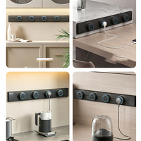 Multiprise modulaire réglable de haute qualité avec interrupteur et rail coulissant pour cuisine, bureau et maison