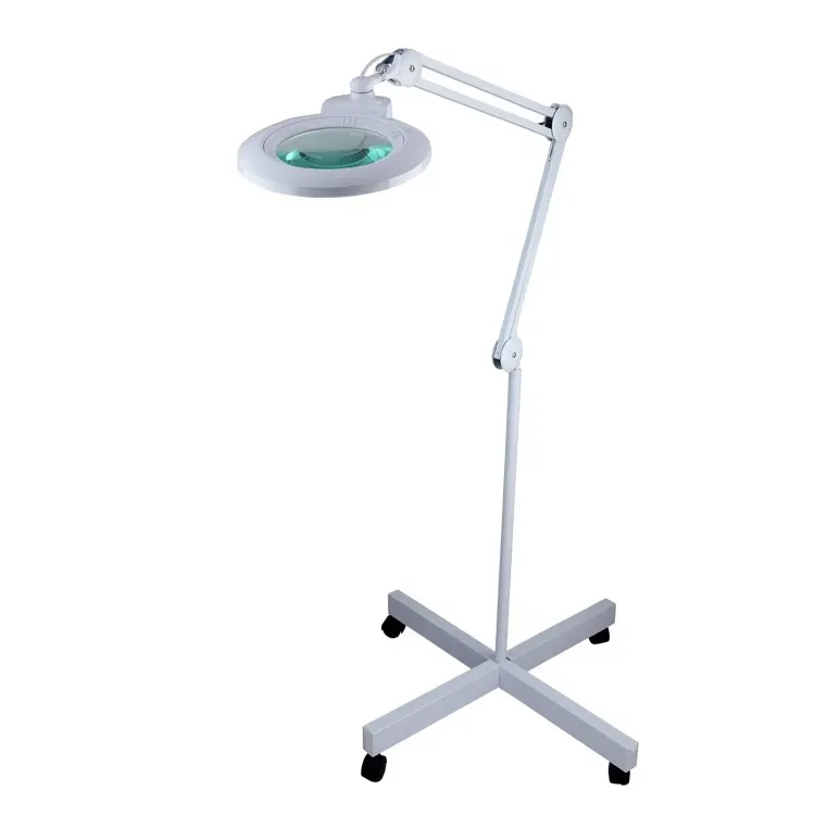 Rolling Floor Stand dimming lente d'ingrandimento professionale salon beauty lighting inspection lampada cosmetica in vetro