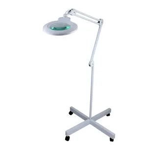 Rolling Floor Stand Dimming Professional Magnifier Salon Beauty Illumination Inspection Glass Cosmetic Lamp