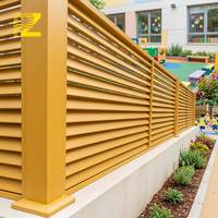 Clôture de jardin en aluminium de haute qualité pour l'extérieur, avec lames orientables, assemblage facile et sûr, revêtement en poudre jaune, panneaux en aluminium élégants