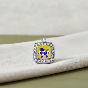 Ciondolo Personalizzato con Immagine, Forma Quadrata, Lettera Greca Sigma Gamma Rho, Charm Poodle <span class=keywords><strong>SGR</strong></span> 1922 per Creazione di Gioielli - Product Image 1