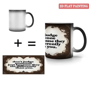 Magic Mug Frosted Black 11oz <b>Ceramic</b> Heat Activated Color Changing Office <b>Cup</b> - Product Image 4