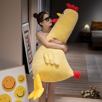 Linda Almohada de Peluche de Pollo Grande, Muñeco de Gallo de Cuerpo Largo Suave y Esponjoso, Cojín de Peluche de Pollo para Dormir, Decoración para el Hogar y la Cama