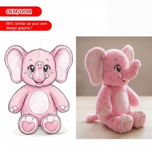 Peluche Personalizzato OEM/ODM: Simpatico Elefante Rosa con Zampe a Cuore per Esposizioni in Negozi di Maternità e Articoli per Neonati - Giocattolo in Vinile Personalizzato - Product Image 1