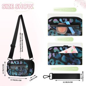 Custom Blue Leopard Floral PVC <b>Clear</b> Crossbody <b>Bags</b> Portable 3 in 1 Lightweight Polyester Zipper Closure Shoulder Sling <b>Bag</b> - Product Image 2