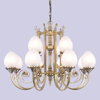 Lustre LED Classique en Laiton Doré Antique, Suspension Européenne en Verre Dépoli, Lampe Intérieure Personnalisée pour Hôtel et Salle à Manger, Garantie 2 Ans