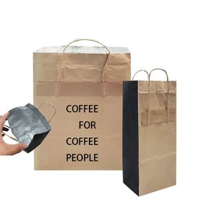 Restaurant Takeaway <b>Bags</b> Paper Aluminium Foil <b>Bags</b> Hot Fast Food Coffee Takeout Burger Take Away Paper <b>Bags</b> With Foil - Product Image 1