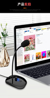 Microphone USB pour ordinateur avec bouton de sourdine Micro à condensateur Plug & Play avec indicateur LED-Compatible