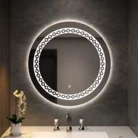 Miroir mural décoratif tactile réglable 2026 en gros, style épuré, avec éclairage rétroéclairé pour projets hôteliers