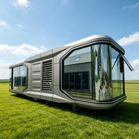 Capsule spatiale futuriste détachable de 40 pieds – Maison conteneur respirante, mobile, au design moderne pour parcs extérieurs, boutiques, cafés, bureaux à domicile