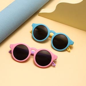 Coreano Retro Estilo Crianças Óculos De Sol <span class=keywords><strong>Hong</strong></span> <span class=keywords><strong>Kong</strong></span> Inspirado INS Estilo Lentes Polarizadas para Meninos Meninas TAC PC Material Baby Face - Product Image 1