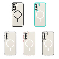 Coque magnétique transparente anti-jaunissement antichoc pour Samsung Galaxy S23 Plus, compatible avec Samsung Galaxy S23 S23 Plus