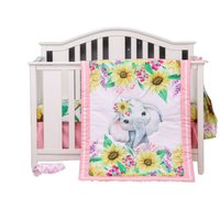 Literie de berceau 3 pièces Drap-housse Jupe de berceau Ensemble de literie pour lit de bébé