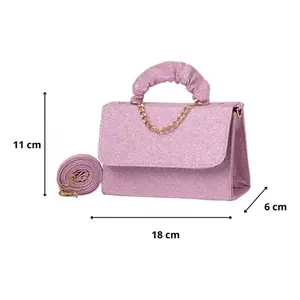 Bolso Bandolera Vintage para Mujer Fana, Cuero Rosa Brillante, Cadena Simple, Forro de PU Impermeable, Uso Diario - Product Image 3
