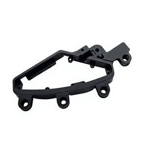 Custom 5-Axis CNC Machined Black Anodized Metal Motorcycle <b>Frame</b> Bracket CNC Processing Service - Product Image 4