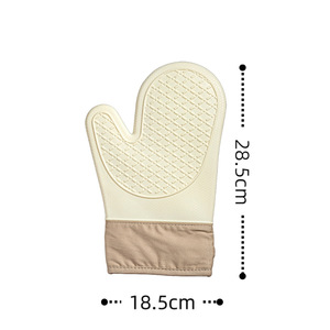 <b>Silicone</b> Oven Mitts 27.5cm Heat Insulation Baking Gloves Kitchen <b>Tools</b> Five-Finger Design Solid Color - Product Image 4