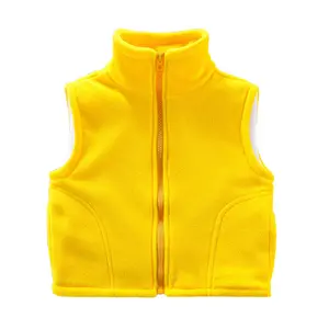 Veste polaire sans manches pour bébé fille et garçon, gilet chaud à fermeture éclair, collection automne et hiver