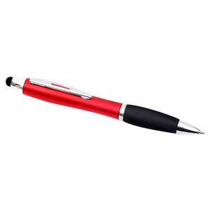 <b>LED</b> Light up Logo 2-in- Stylus Click Pens Illuminated Custom Logo Touch Screen Metal Promotional Pens With Anti-Slip Rubber Grip - Product Image 5